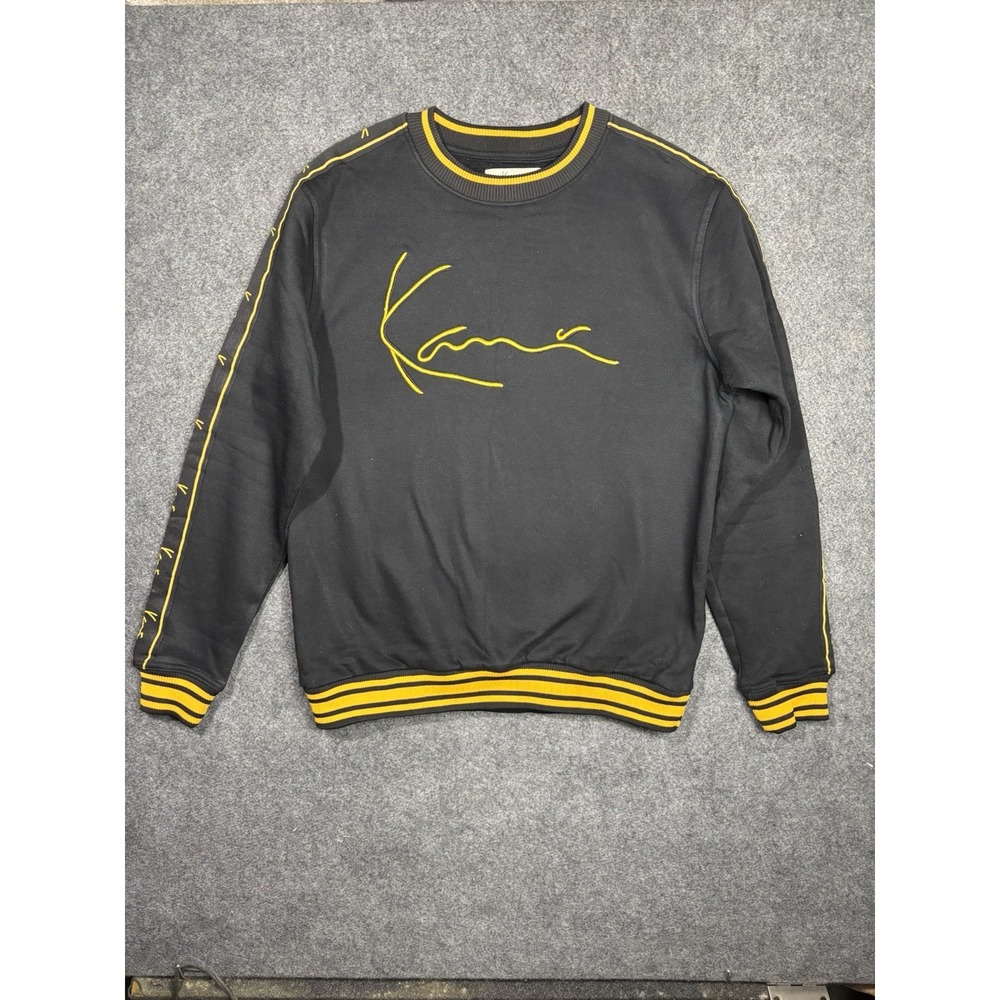 Karl Kani Vintage Men's Sweatshirt Large Black Yellow Logo Hip Hop 90s Y2K